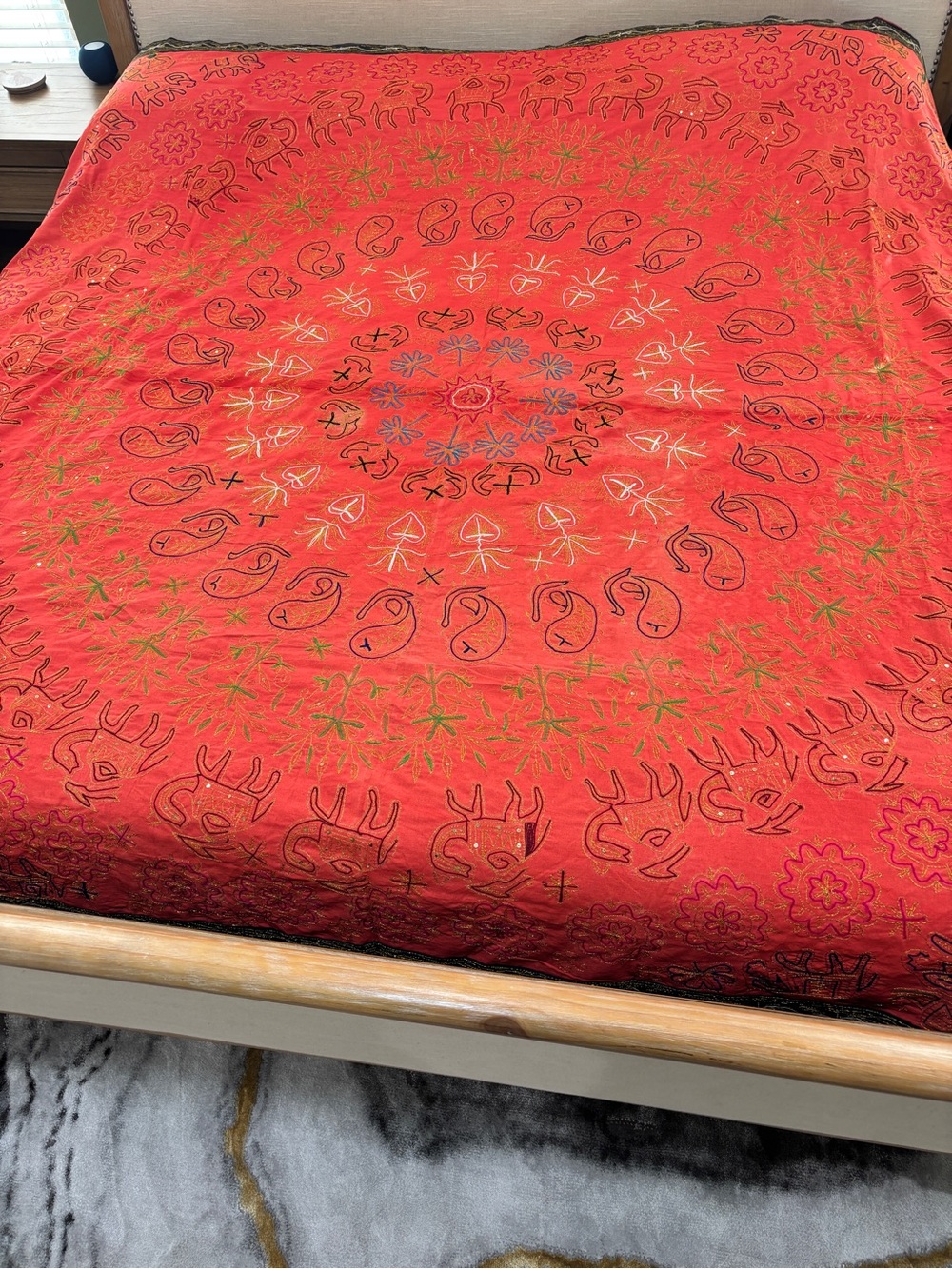 Vintage Hand-embroidered Tapestry